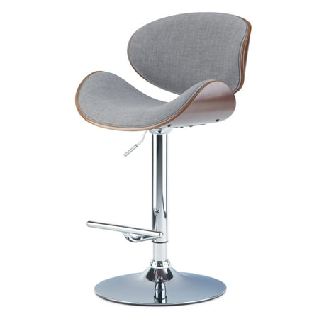 Simpli Home - Marana Bentwood Adjustable Height Gas Lift Bar Stool - Grey