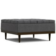 thumbnail image 1 of Simpli Home Mariah 36 inch Wide Contemporary Rectangle Lift&nbsp;Top Table Storage Ottoman in Slate Grey Polyester Linen, 1 of 15