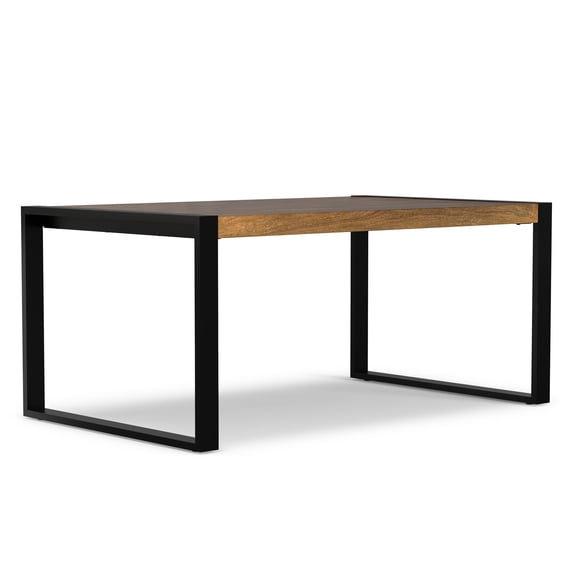 Simpli Home McKenzie 66 inch x 40 inch Rectangle Modern Industrial Dining Table in Light Tobacco
