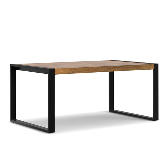 Simpli Home McKenzie 66 inch x 40 inch Rectangle Modern Industrial Dining Table in Light Tobacco