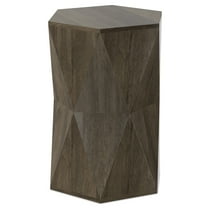 Simpli Home Mckinley SOLID MANGO WOOD 16 inch Wide Polygon Contemporary Side Table in Ash Grey, Fully Assembled