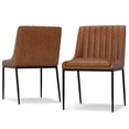 thumbnail image 1 of Simpli Home Melody Dining Chair (Set of 2) in Distressed Tan Vegan Faux Leather, 1 of 12