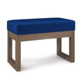 thumbnail image 1 of Milltown 27 inch Wide Solid Wood Contemporary Footstool Small Ottoman Bench in Blue, 1 of 8