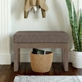 thumbnail image 1 of Milltown 27 inch Wide Solid Wood Contemporary Footstool Small Ottoman Bench in Mink Brown, 1 of 7