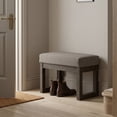 thumbnail image 1 of Simpli Home Milltown 27 inch Wide Solid Wood Contemporary Footstool Small Ottoman Bench in Platinum, 1 of 9