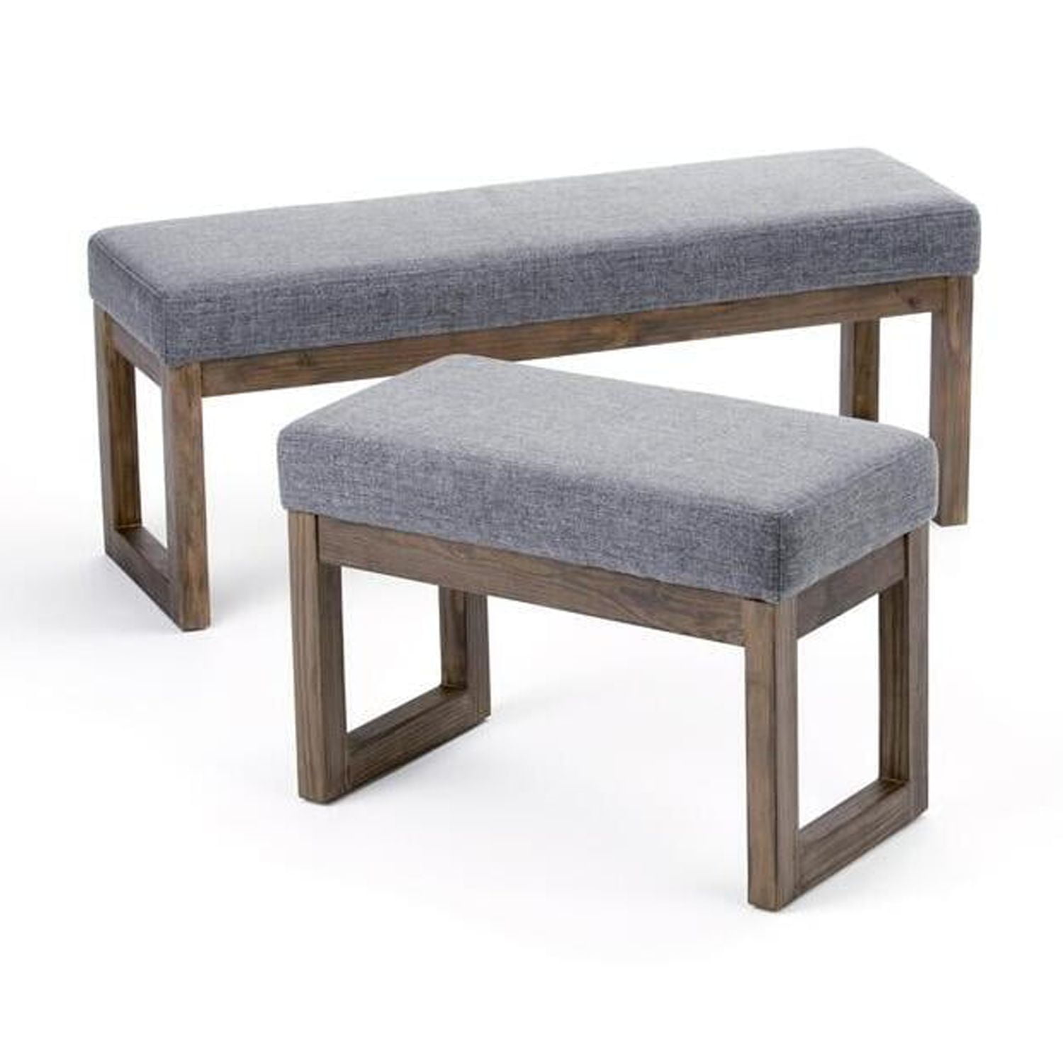Ebony Tweed Upholstered Solid Wood Entryway Bench