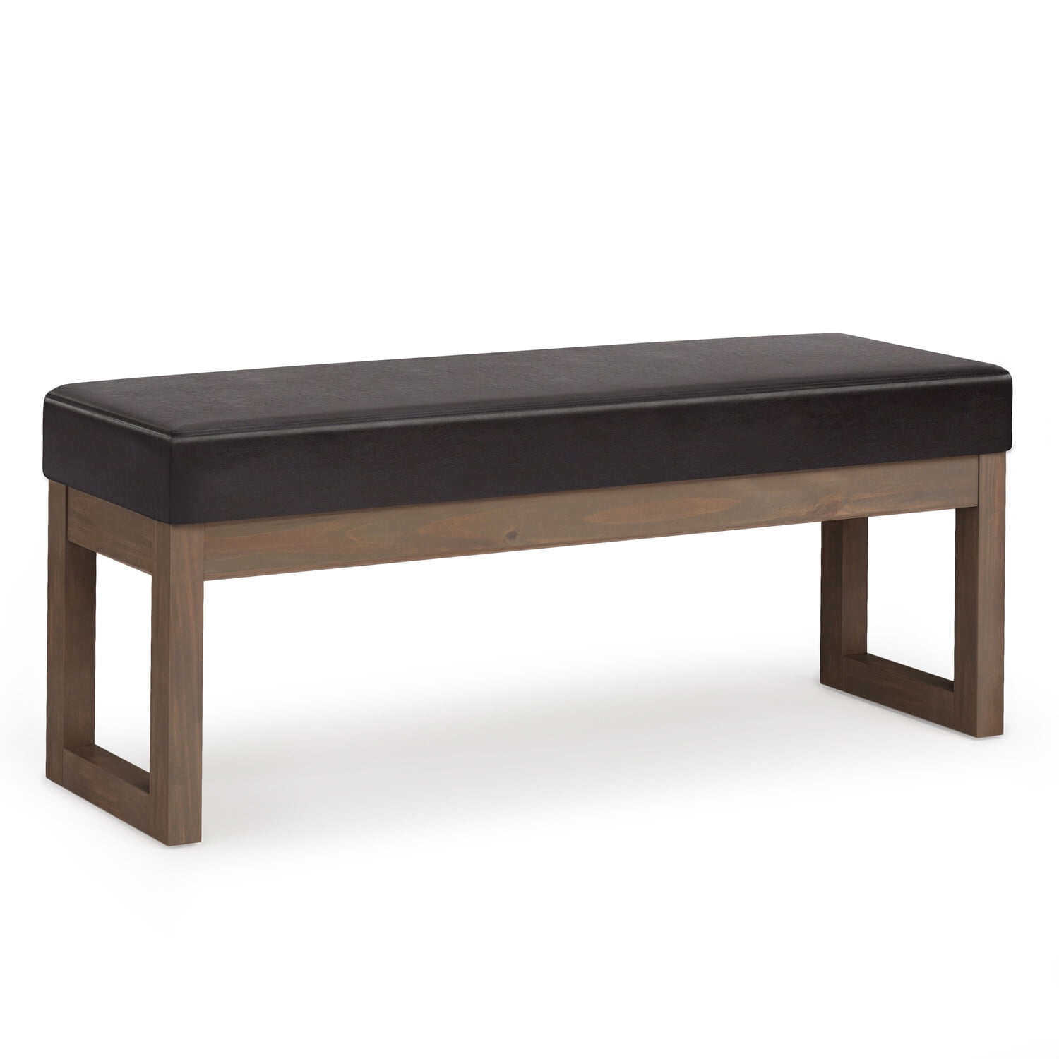 Milltown Tanners Brown Faux Leather Narrow Profile Ottoman
