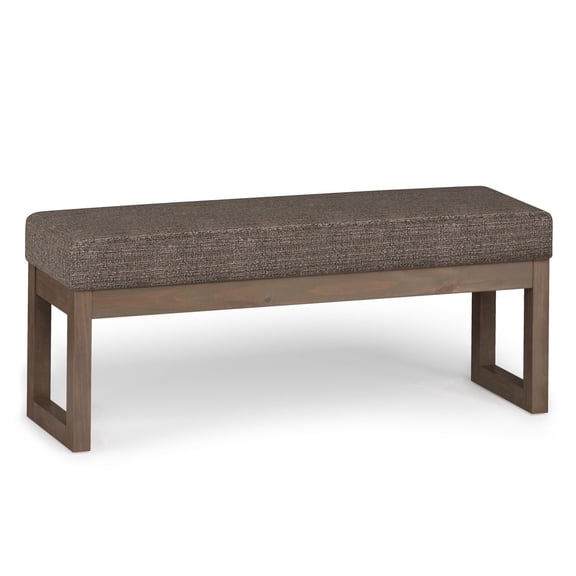 Milltown 44 inch Wide Solid Wood Contemporary Large Ottoman Bench in Mink Brown
