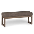 thumbnail image 1 of Milltown 44 inch Wide Solid Wood Contemporary Large Ottoman Bench in Mink Brown, 1 of 9