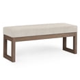 thumbnail image 1 of Milltown 44 inch Wide Solid Wood Contemporary Large Ottoman Bench in Platinum, 1 of 9