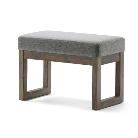 Simpli Home - Milltown Rectangular Modern Contemporary Plywood/Linen-Look Fabric Bench Ottoman - Gray