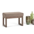thumbnail image 1 of Milltown 27 inch Wide Solid Wood Contemporary Footstool Small Ottoman Bench in Fawn Brown, 1 of 5