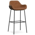 thumbnail image 1 of Simpli Home Mira Contemporary Modern Bar Stool in Distressed Tan Vegan Faux Leather, 1 of 7