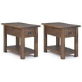 thumbnail image 1 of Simpli Home Monroe 14 inch Solid Acacia Rustic Narrow Side Table in Distressed Charcoal Brown (Set of 2), 1 of 4