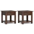 thumbnail image 1 of Simpli Home Monroe 22 inch Solid Acacia Rustic End Table in Distressed Charcoal Brown (Set of 2), 1 of 8