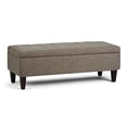 thumbnail image 1 of Simpli Home Monroe 48" W Rectangle Storage Ottoman in Fawn Brown Linen Look Fabric, 1 of 7