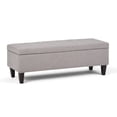 thumbnail image 1 of Simpli Home Monroe 48 inch Wide Contemporary Rectangle Storage Ottoman in Cloud Grey Linen Look Fabric, Assembled, 1 of 6