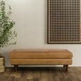 thumbnail image 1 of Morrison 49 inch Wide Mid-Century Modern Table Ottoman in Sienna Top Grain Genuine Leather, 1 of 8