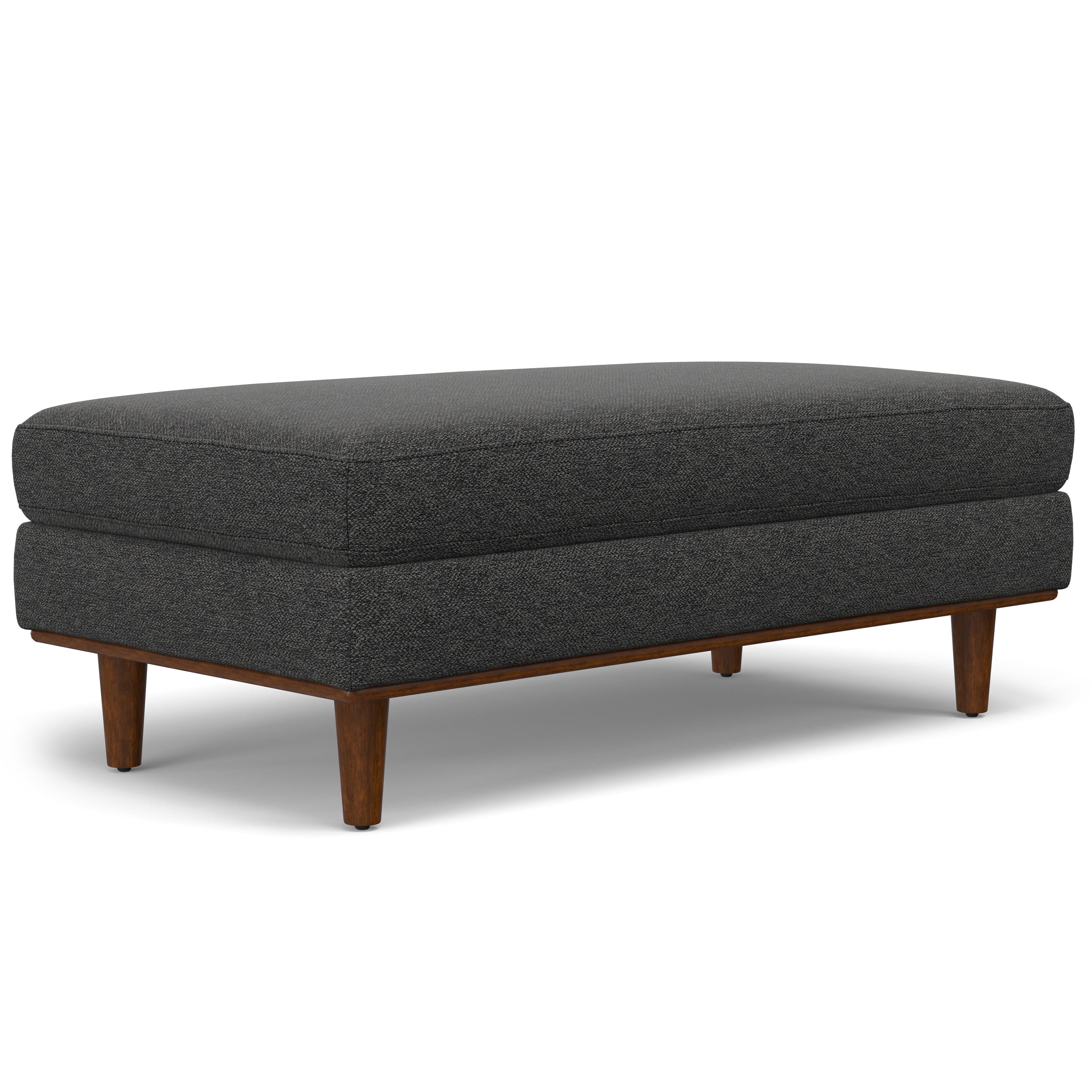 Charcoal Grey Large Rectangular Upholstered Ottoman