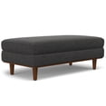 thumbnail image 1 of Morrison 49 inch Wide Mid-Century Modern Table Ottoman in Charcoal Grey Woven-Blend Fabric, 1 of 10