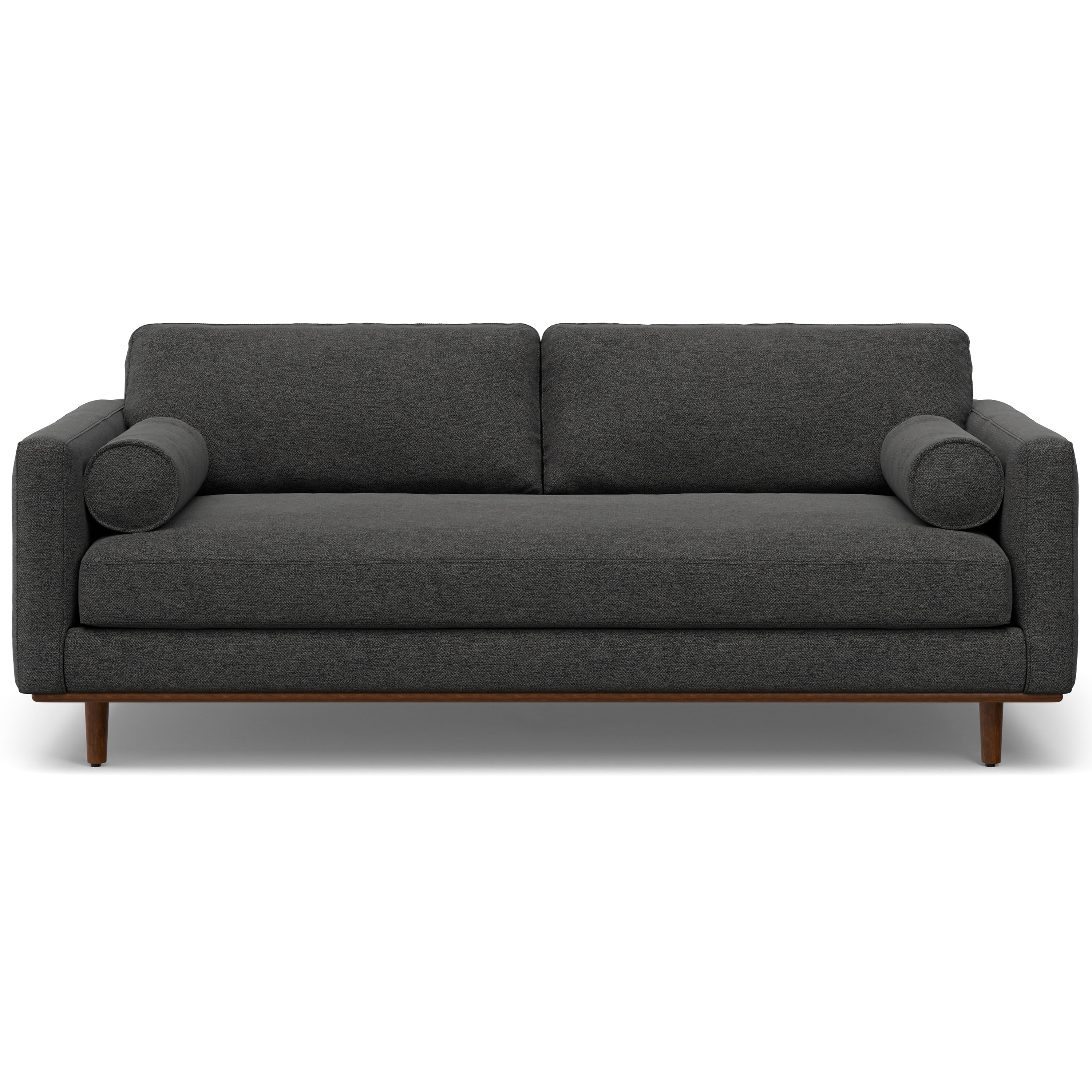 Morrison Charcoal Grey Fabric Mid-Century Modern Sofa with Wood Frame
