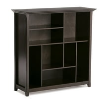Simpli Home Amherst SOLID WOOD 44 inch x 44 inch Transitional Multi Cube Bookcase and Storage Unit in Hickory Brown