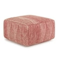 thumbnail image 1 of Simpli Home Nate 20 inch Wide Boho Square Pouf in Patterned Maroon Mélange Cotton, 1 of 6