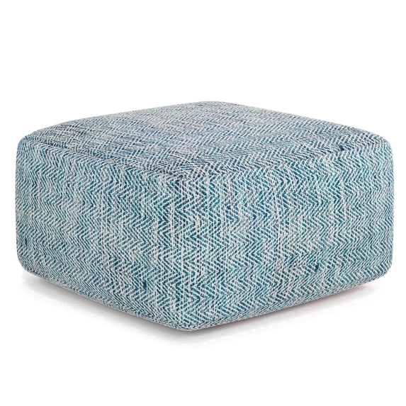 Simpli Home Nate 20W Low Square Chevron Pouf