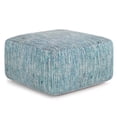 thumbnail image 1 of Simpli Home Simpli Home Nate 20 inch Wide Boho Square Pouf in Patterned Teal Mélange Cotton, 1 of 3