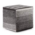 thumbnail image 1 of Simpli Home Naya 16 inch Wide Boho Cube Pouf in Patterned Grey Melange Handwoven Cotton, 1 of 5