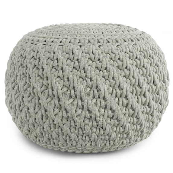 Simpli Home Simpli Home Nisi Round Pouf in Light Gray