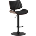 thumbnail image 1 of Simpli Home Novak Adjustable Bar Stool in Black Faux Leather, 1 of 14
