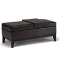 thumbnail image 1 of Oregon 42 inch Wide Contemporary Storage Ottoman Bench with Tray in Tanners Brown Vegan Leather, 1 of 7