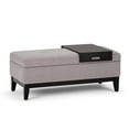 thumbnail image 1 of Oregon 42 inch Wide Storage Ottoman Bench with Tray in Cloud Grey Linen-Look Fabric, 1 of 6