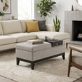 thumbnail image 1 of Oregon 42"W Rectangle Storage Ottoman Bench in Cloud Gray Linen Look Fabric, 1 of 14