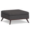 thumbnail image 1 of Simpli Home Owen 36" W Square Coffee Table Storage Ottoman in Slate Gray Linen Look Fabric, 1 of 11