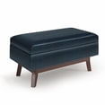 thumbnail image 1 of Simpli Home Owen 36" Wd. Small Rectangular Storage Ottoman in Distressed Dark Blue, 1 of 7