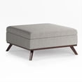 thumbnail image 1 of Simpli Home Owen 36 in. W Square Coffee Table Storage Ottoman in Cloud Gray Polyester Fabric, 1 of 6