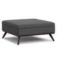 thumbnail image 1 of Simpli Home Owen 40 inch Wide Mid Century Modern Square XL Coffee Table Storage Ottoman in Slate Grey Polyester Fabric, Assembled, 1 of 8