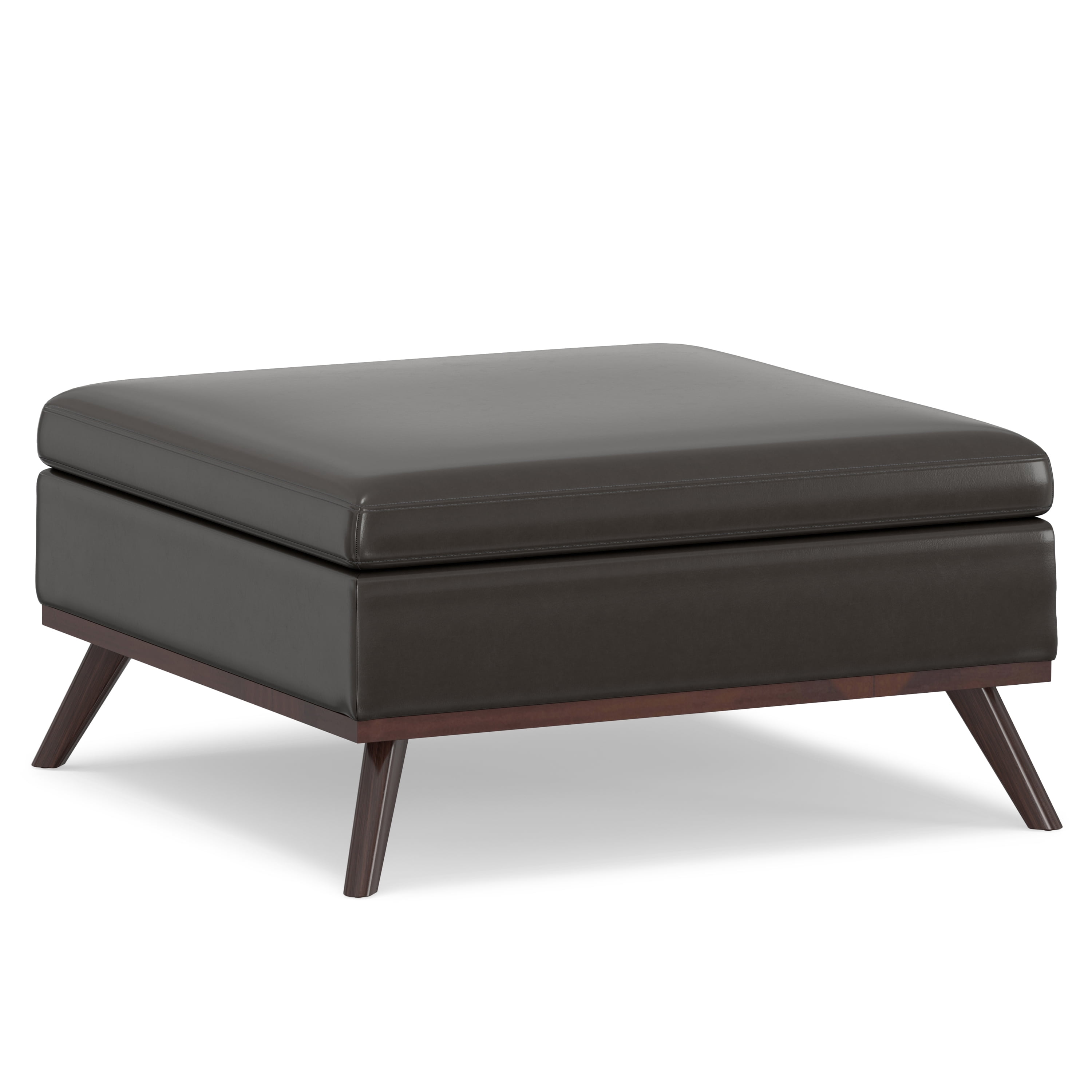 Owen Tanners Brown Faux Leather Storage Ottoman