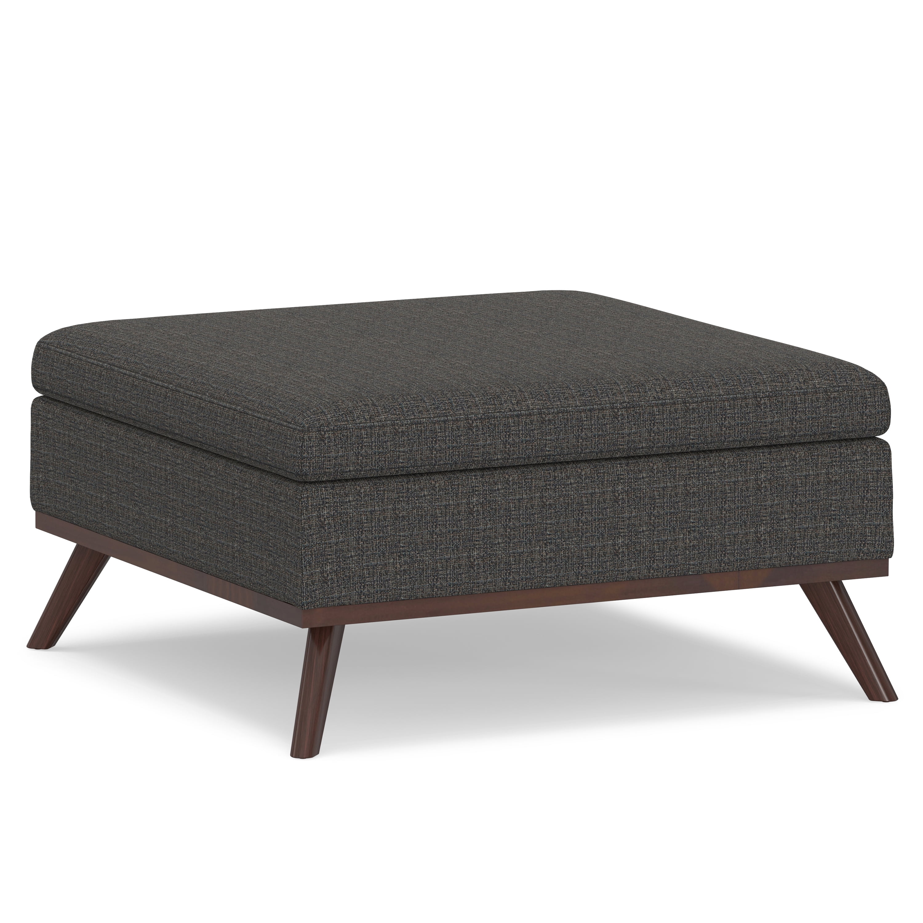 Owen Mid Century Ebony Square Storage Ottoman