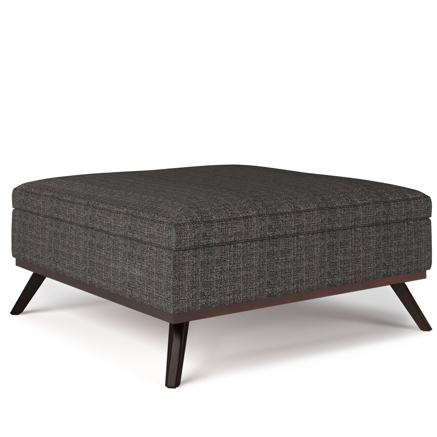 Owen Mid Century Ebony Square Storage Ottoman