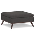 thumbnail image 1 of Simpli Home Owen Square Coffee Table Storage Ottoman-Color:Ebony, 1 of 10