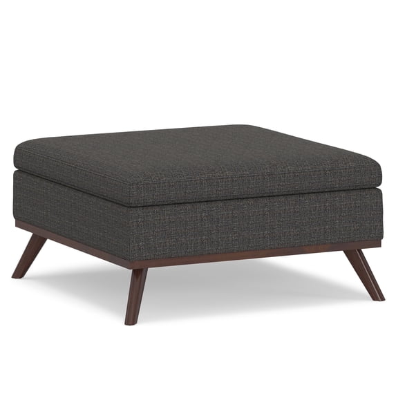 Simpli Home Owen Square Coffee Table Storage Ottoman-Color:Ebony