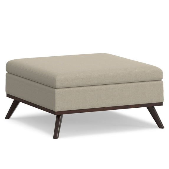 Simpli Home Owen Square Coffee Table Storage Ottoman