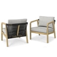 thumbnail image 1 of Simpli Home Palmetto Solid Acacia Wood Outdoor Conversation Chair (Set Of 2) In Stone Grey, 1 of 7