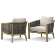Simpli Home Parkside 32W Outdoor Conversation Chair Set of 2