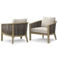 thumbnail image 1 of Simpli Home Parkside 32 inch Wide Contemporary Outdoor Conversation Chair (Set of 2) in Natural Polyester Fabric, Fully Assembled, 1 of 8