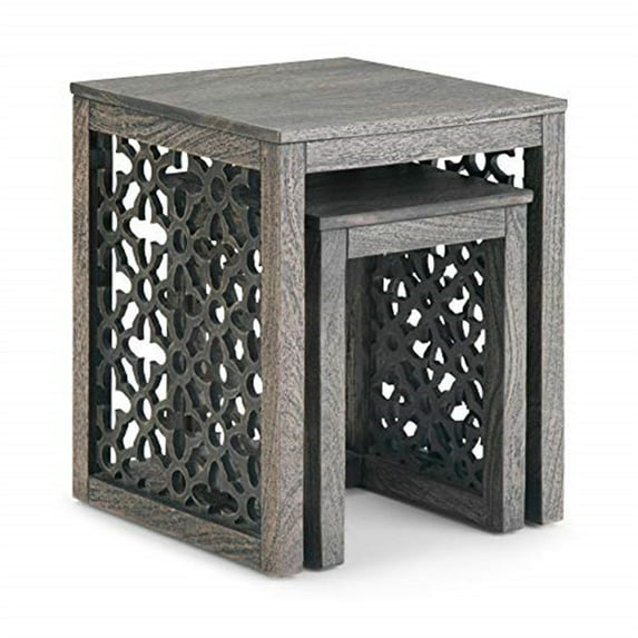 Simpli Home Polly Nesting 2 pc Table-Color:Barnwood Brown