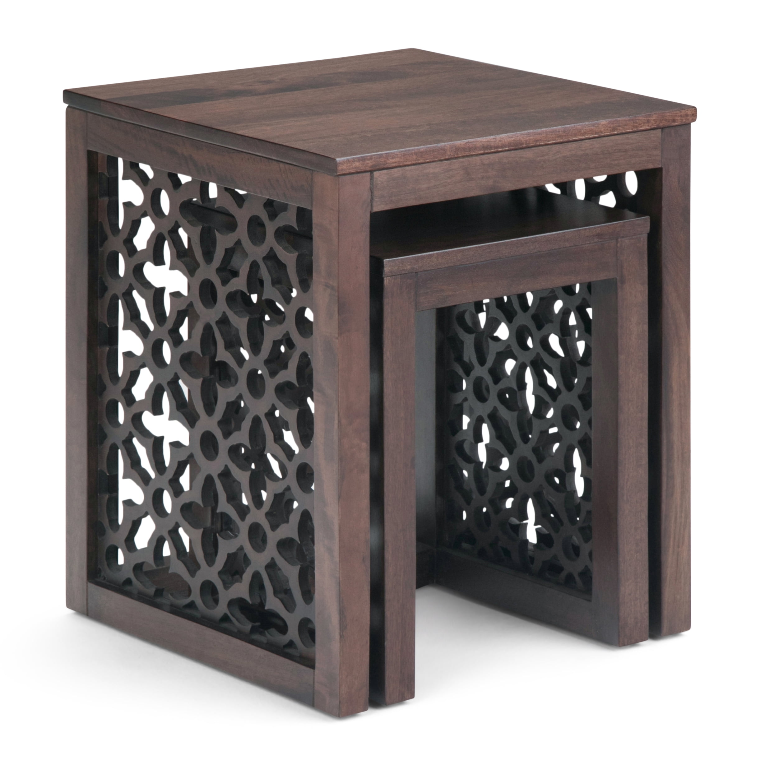 Simpli Home Polly Solid Mango Wood 2 Pieces Nesting Table in Cinnamon ...